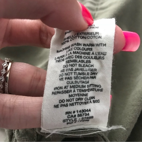 Avec Les Filles Military Olive Army Green Utility Jacket Raw Hem Button Down - Picture 9 of 10